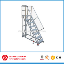 aluminum plat form ladder,movable platform ladder,aluminum stair with big platform